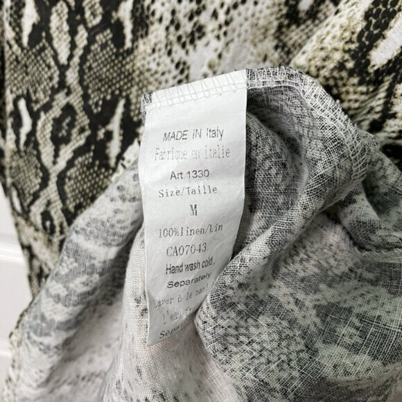 Anna Melani Linen Tunic Dress Womens M Snake Animal Print Made in Italy - Picture 4 of 10